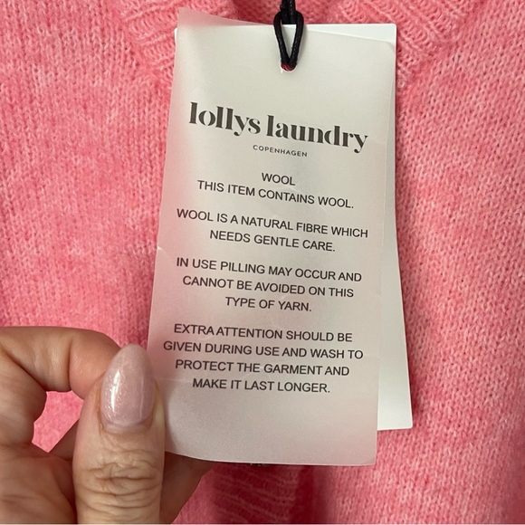 NWT Lollys Laundry Laura Cardigan Sweater Wool Pink Medium Jewel Buttons - Picture 6 of 12